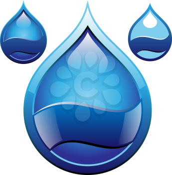 Royalty Free Clipart Image of a Droplet Icons