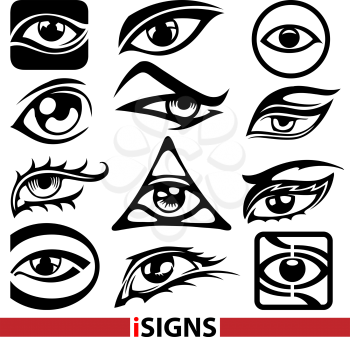 Royalty Free Clipart Image of Eye Icons
