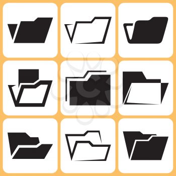 Royalty Free Clipart Image of File Folder Icons