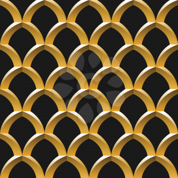 Royalty Free Clipart Image of a Gold and Black Pattern