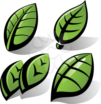Royalty Free Clipart Image of Green Leaves