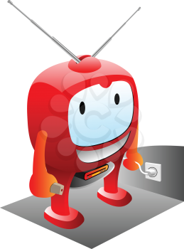 Royalty Free Clipart Image of a Cartoon TV Set
