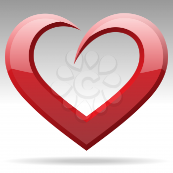 Royalty Free Clipart Image of a Heart on a Grey Background