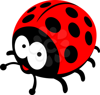 Royalty Free Clipart Image of a Cartoon Ladybug