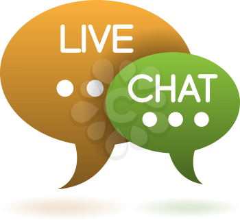Royalty Free Clipart Image of Live Chat Speech Bubbles