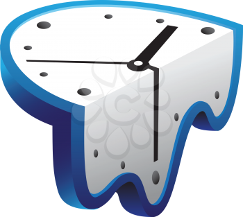 Royalty Free Clipart Image of a Melting Clock