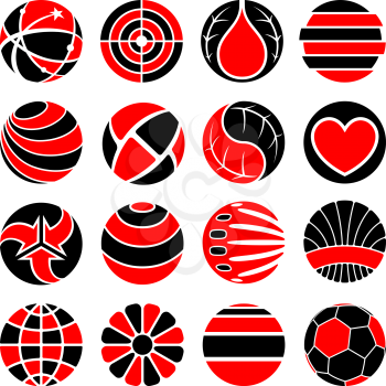 Royalty Free Clipart Image of a Round Icon Set