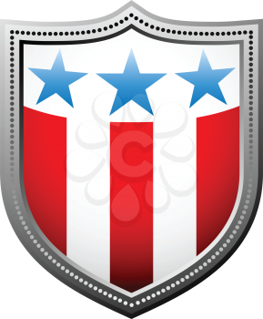 Royalty Free Clipart Image of a Stars and Stripes Badge