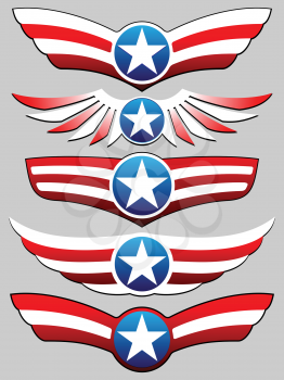 Royalty Free Clipart Image of Stars and Stripes Elements
