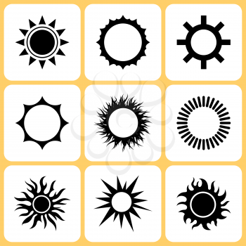 Royalty Free Clipart Image of Sun Icons