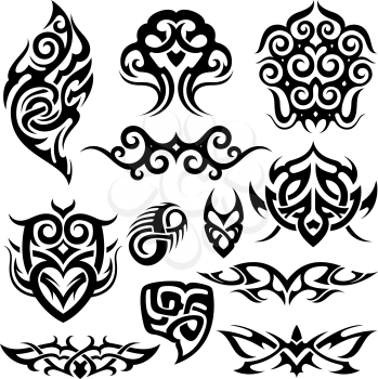 Royalty Free Clipart Image of a Set of Tattoos