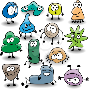 Royalty Free Clipart Image of Doodle Characters