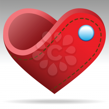 Royalty Free Clipart Image of a Heart With a Button