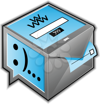 Royalty Free Clipart Image of a Web Services Box