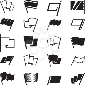 Flag icon and signs set vector illustration