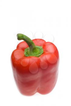 fresh red bell pepper isolated over white background