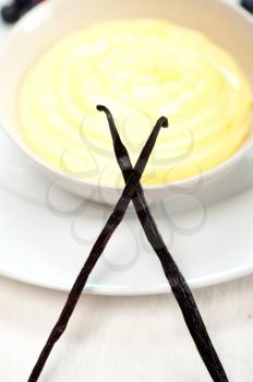 custard pastry cream with vanilla seeds sticks