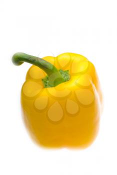 fresh yellow bell pepper isolated over white background