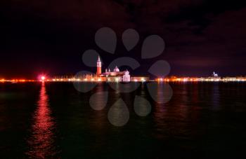 Venice Italy Saint George island one of the icon of the town night view