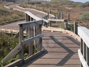 Royalty Free Photo of a Wooden Boardwalk