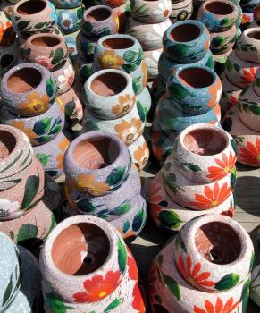 Royalty Free Photo of Painted Clay Pots