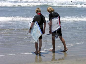 Royalty Free Photo of Two Boogie Boarders