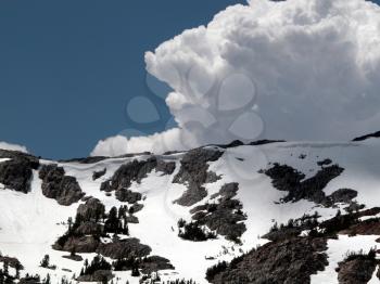 Royalty Free Photo of Storm Clouds Descending on the Tioga Pass in Yosemite National Park