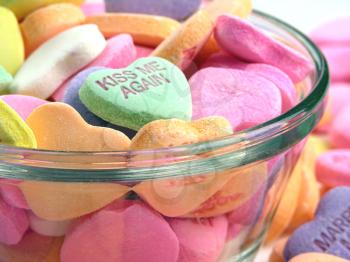 Royalty Free Photo of a Bowl of Candy Hearts