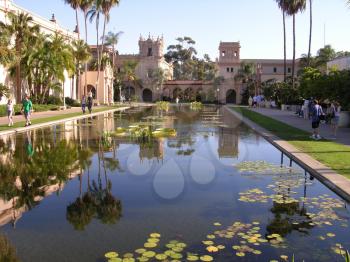 Royalty Free Photo of a Pool at the Balboa Park Museum in San Diego