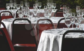 Royalty Free Photo of Reception Dinner Tables
