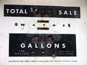Royalty Free Photo of a Rusty Old Gas Pump