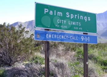 Royalty Free Photo of the Palm Springs City Limit Sign
