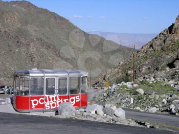 Royalty Free Photo of an Old Tram Near Palm Springs
