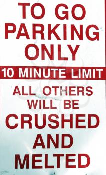 Royalty Free Photo of a Funny Parking Sign