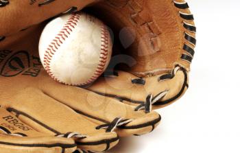 Royalty Free Photo of a Baseball and Glove
