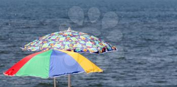 Royalty Free Photo of Umbrellas at the Beach