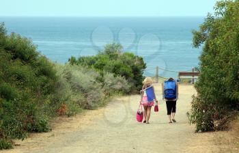 Royalty Free Photo of Two Teens Walking to the Beach