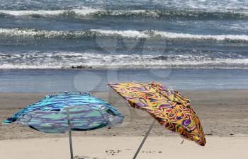 Royalty Free Photo of Umbrellas at the Beach