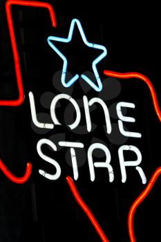 Royalty Free Photo of a Texas Lone Star State Neon Light