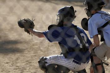 Royalty Free Photo of a Catcher and Umpire