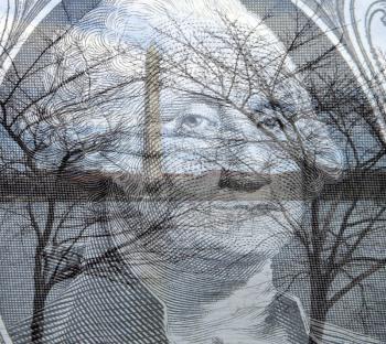 Royalty Free Photo of George Washington and Washington Monument Composite