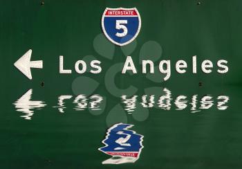 Royalty Free Photo of a Los Angeles Freeway Sign