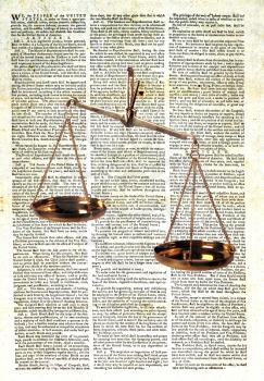 Royalty Free Photo of The US Constitution And Scales Of Justice