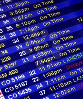 Royalty Free Photo of Arrival And Departure Times At Airport