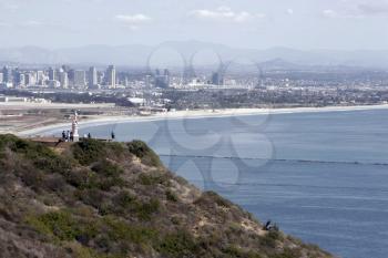 Royalty Free Photo of the Cabrillo Monument and City Of San Diego