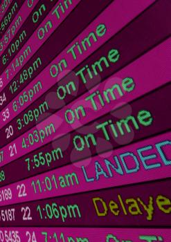 Royalty Free Photo of Airline Arrival Times