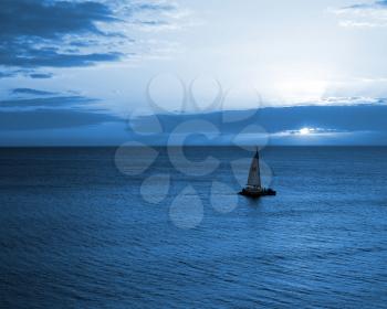 Royalty Free Photo of a Sailboat in the Ocean 