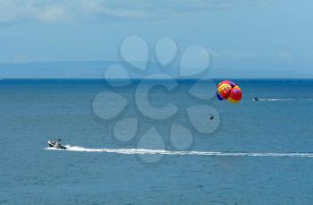 Royalty Free Photo of People Parasailing in Maui