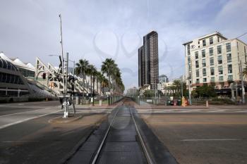 Royalty Free Photo of the San Diego Downtown Gaslamp and Convention District