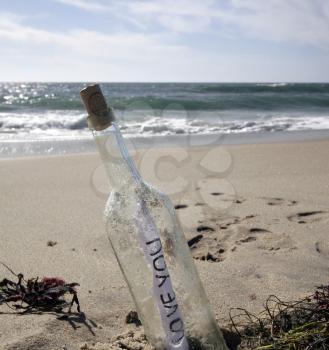 Royalty Free Photo of a Message in a Bottle